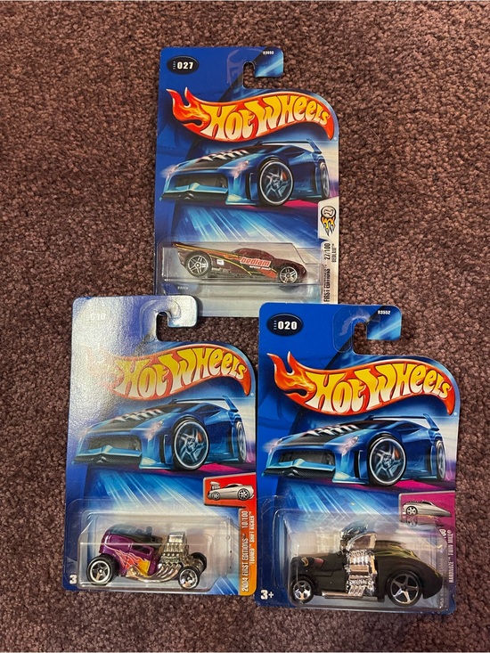 Hot Wheels Other - 3 Diecast Hot Wheels Cars !  2004 first editions. #10, # 20, # 027.    New!